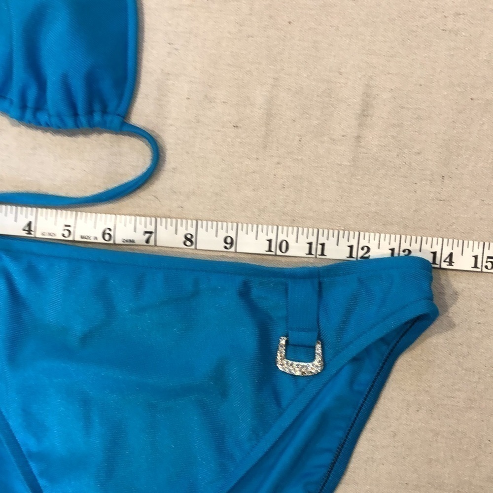 Bebe Blue‎ Rhinestone String Bikini 2 Piece - Picture 5 of 12
